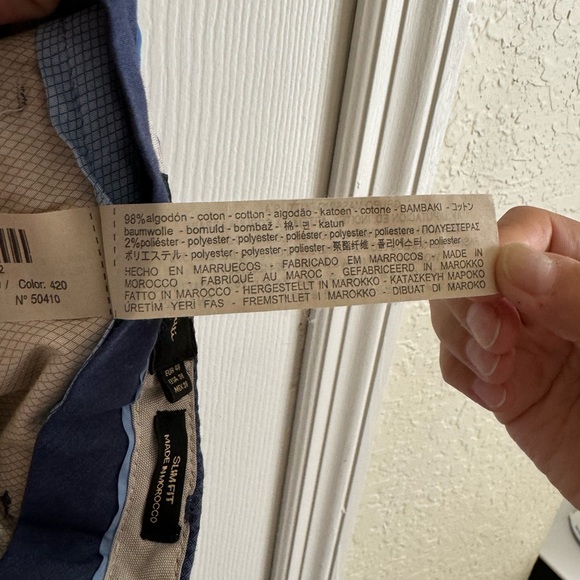 Massimo Dutti Soft Fabric Pants Slim Fit Mens Size 38 Blue - Picture 8 of 11